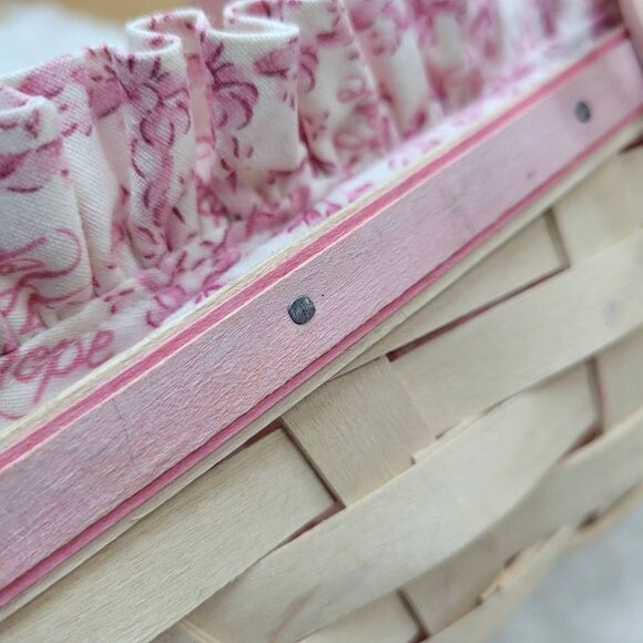 Longaberger Horizon of Hope Rosebud Basket w/ Liner, Tie-On and Protector - Picture 4 of 11